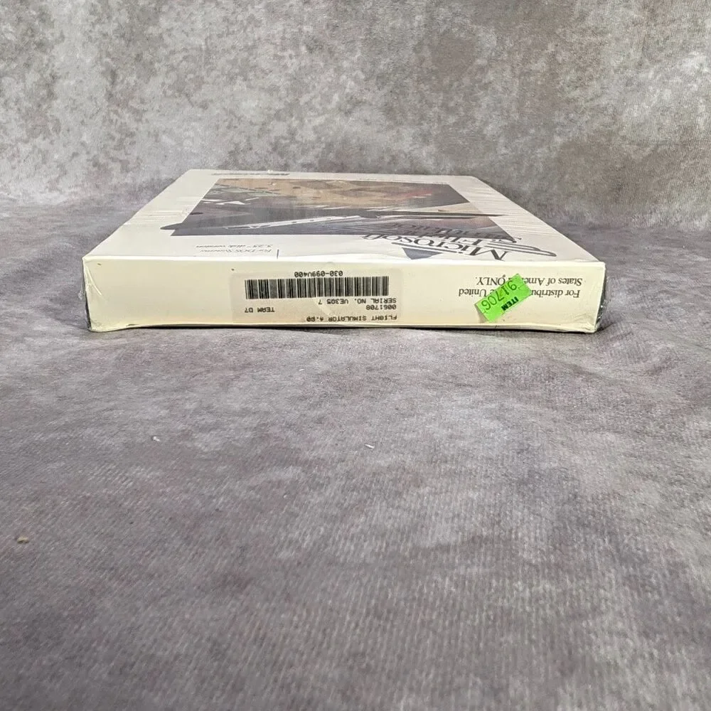 Vintage 1991 Microsoft Flight Simulator Version 4.0 DOS 5.25 Disk Factory Sealed